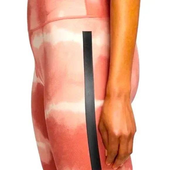 Nike One Luxe Orange Tie Dyed Tight Fit Mid Rise Biker Shorts Sz XL NWT - Picture 5 of 12